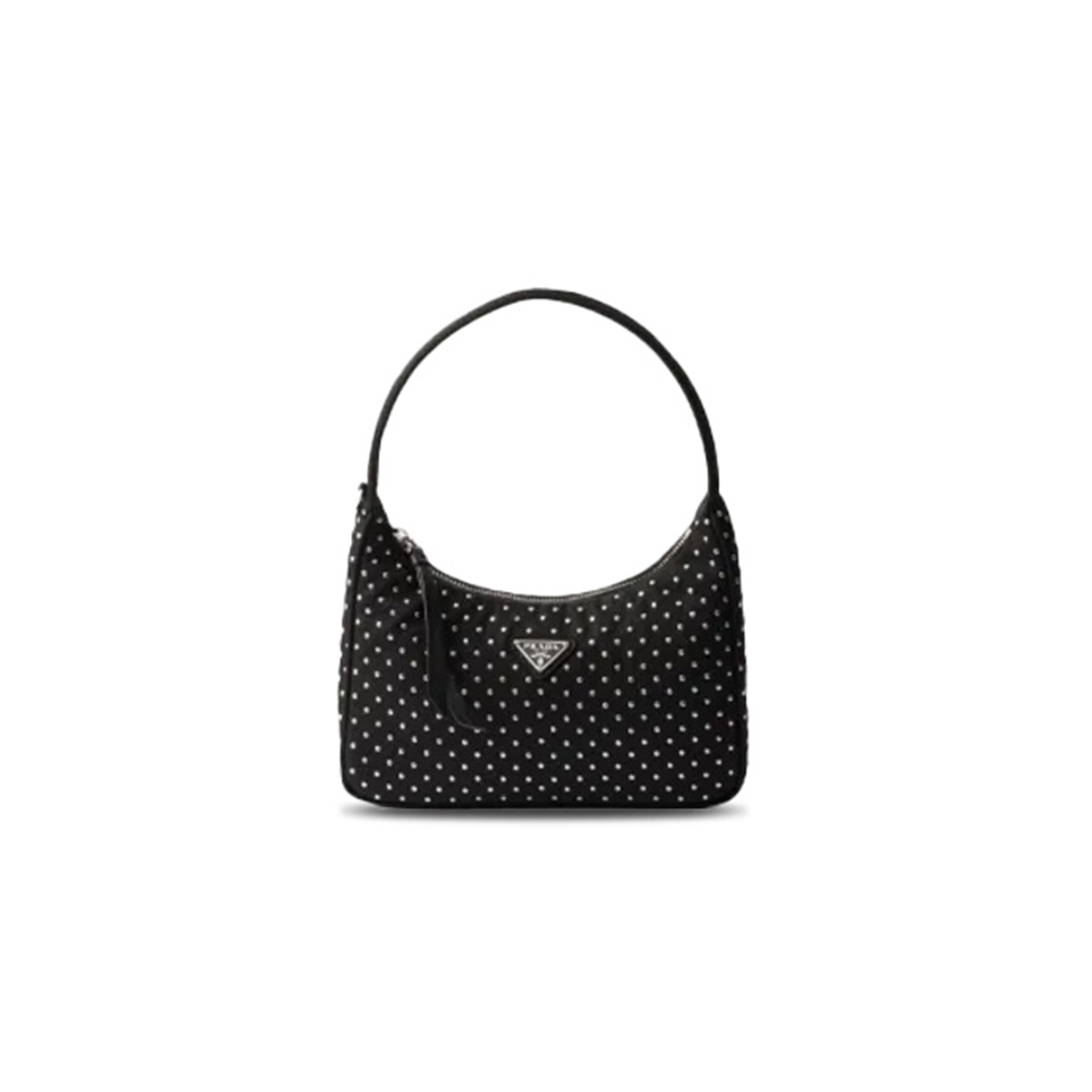 Pra*a studded re-nylon mini bag 1ne515 (23*13*5cm)